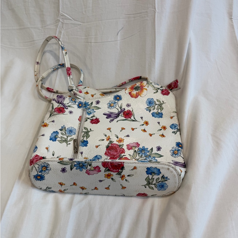 White Floral Crossbody Bag - Women's Floral Shoulder Purse
